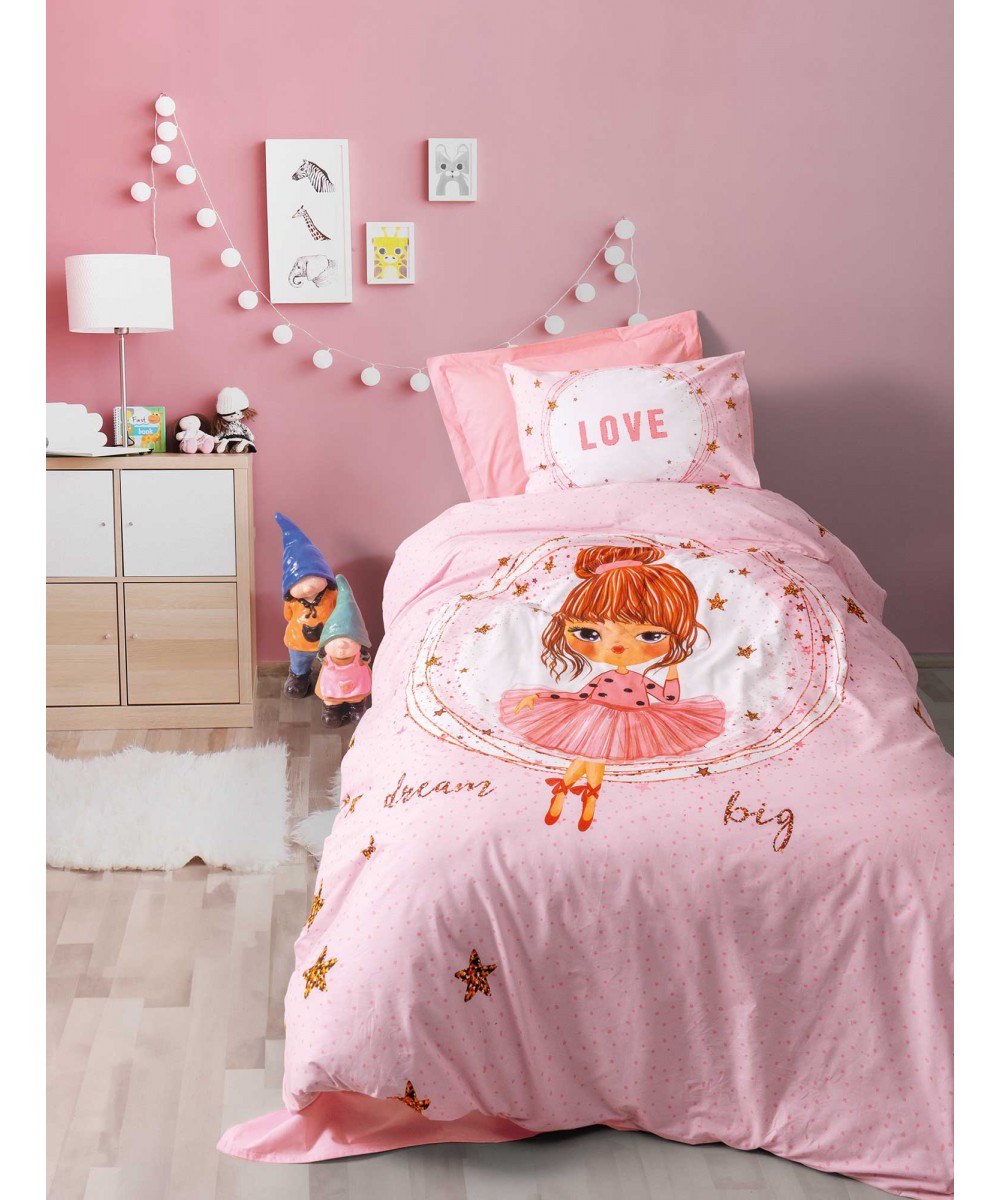 Children's Sheet Set LOVE Single sheet set with elastic: 170 x 240 100 x 200 30 1 pillowcase 50 x 70 cm.