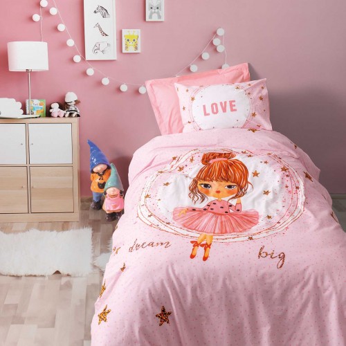 Children's Sheet Set LOVE Single sheet set with elastic: 170 x 240 100 x 200 30 1 pillowcase 50 x 70 cm.