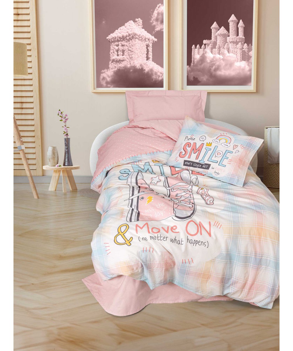 Children's Blanket Set SMILE Single blanket set: 170 x 240 1 pillowcase 50 x 70 cm.