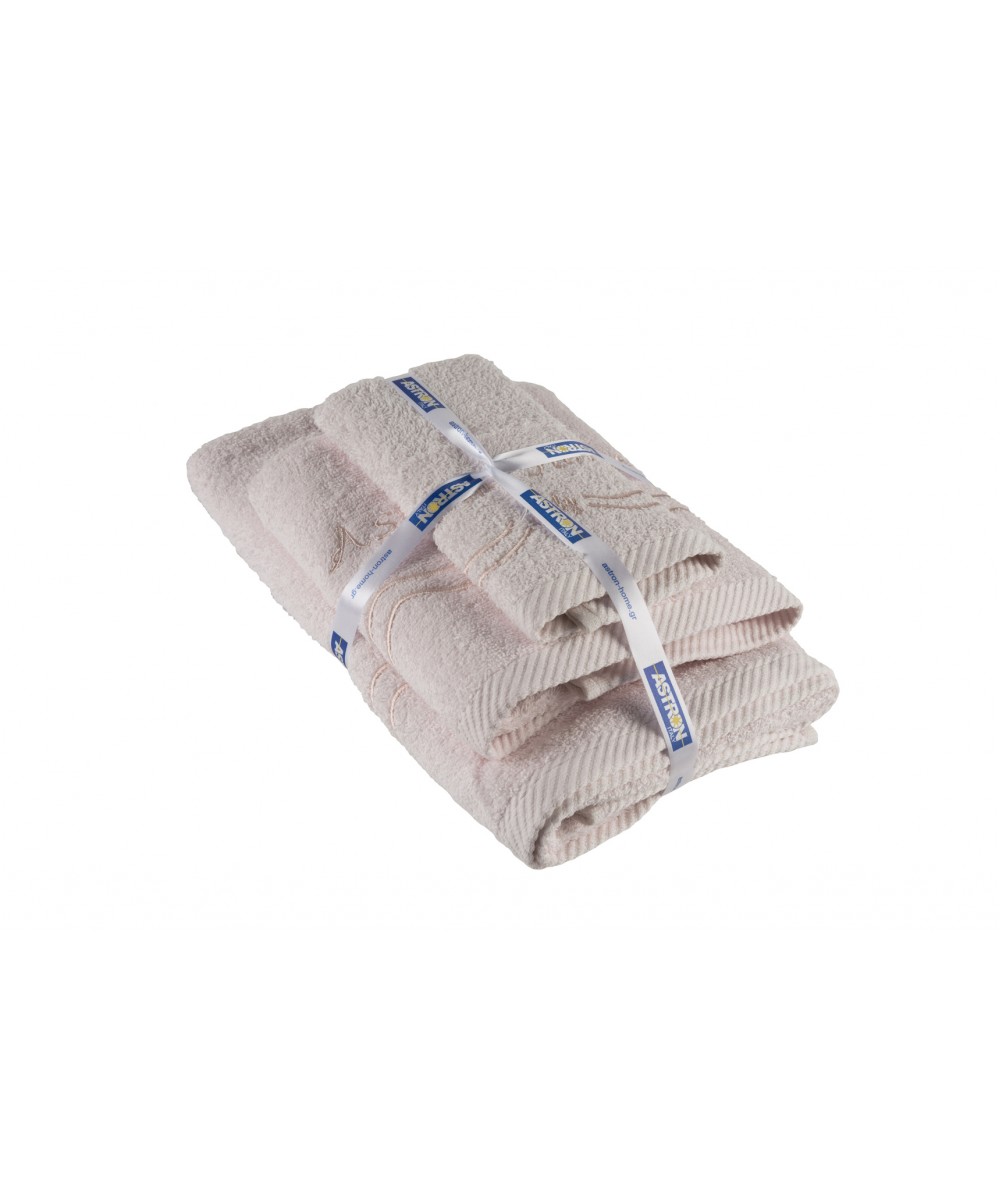 Πετσέτες σετ 3τμχ Ecru design 1