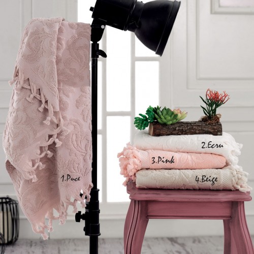 Πετσέτα προσώπου ζακάρ Art 3180 σε 4 αποχρώσεις  50x90  Ροζ Beauty Home