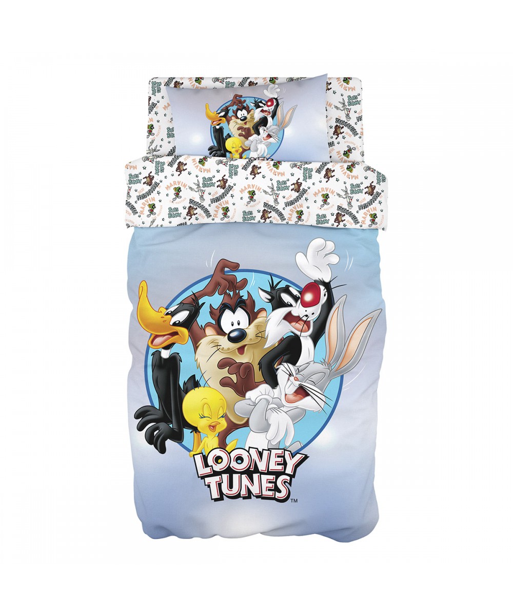 Σετ σεντόνια μονά Art 6189 Looney Tunes 165x250 Εμπριμέ   Beauty Home