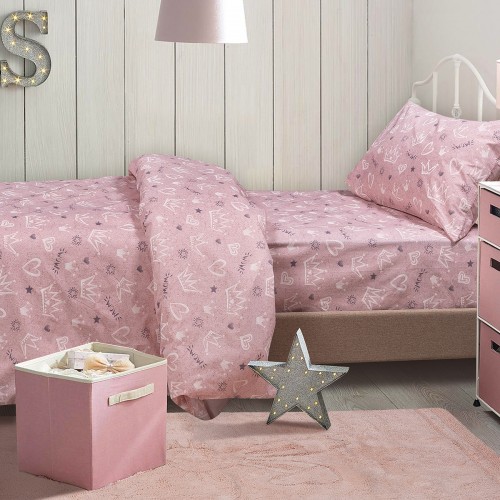 Σετ σεντόνια μονά με λάστιχο Princess Art 6214 100x200 30 Ροζ   Beauty Home