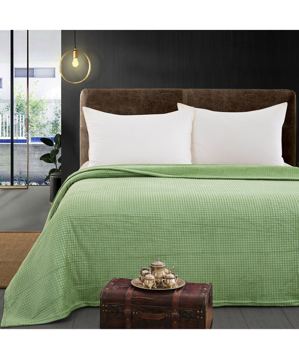 Κουβέρτα μονόχρωμη μονή Fleece Art 11552 160x220 Πράσινο   Beauty Home