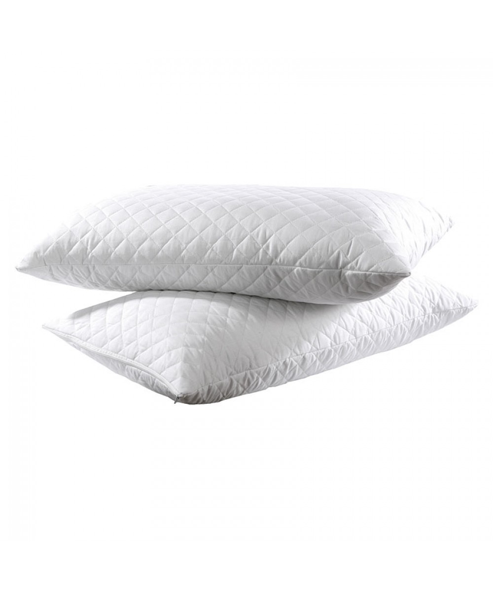 Pair of quilted protective pillowcases White 50x70 Beauty Home
