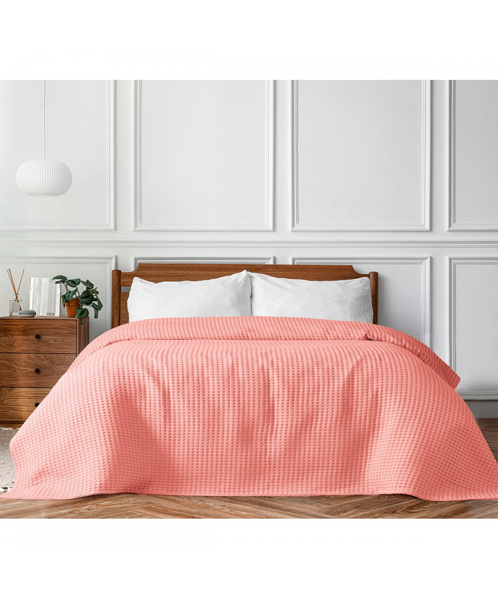 Πικέ υπέρδιπλη waffle Art 1990 Coral 230x240 Κοραλί   Beauty Home