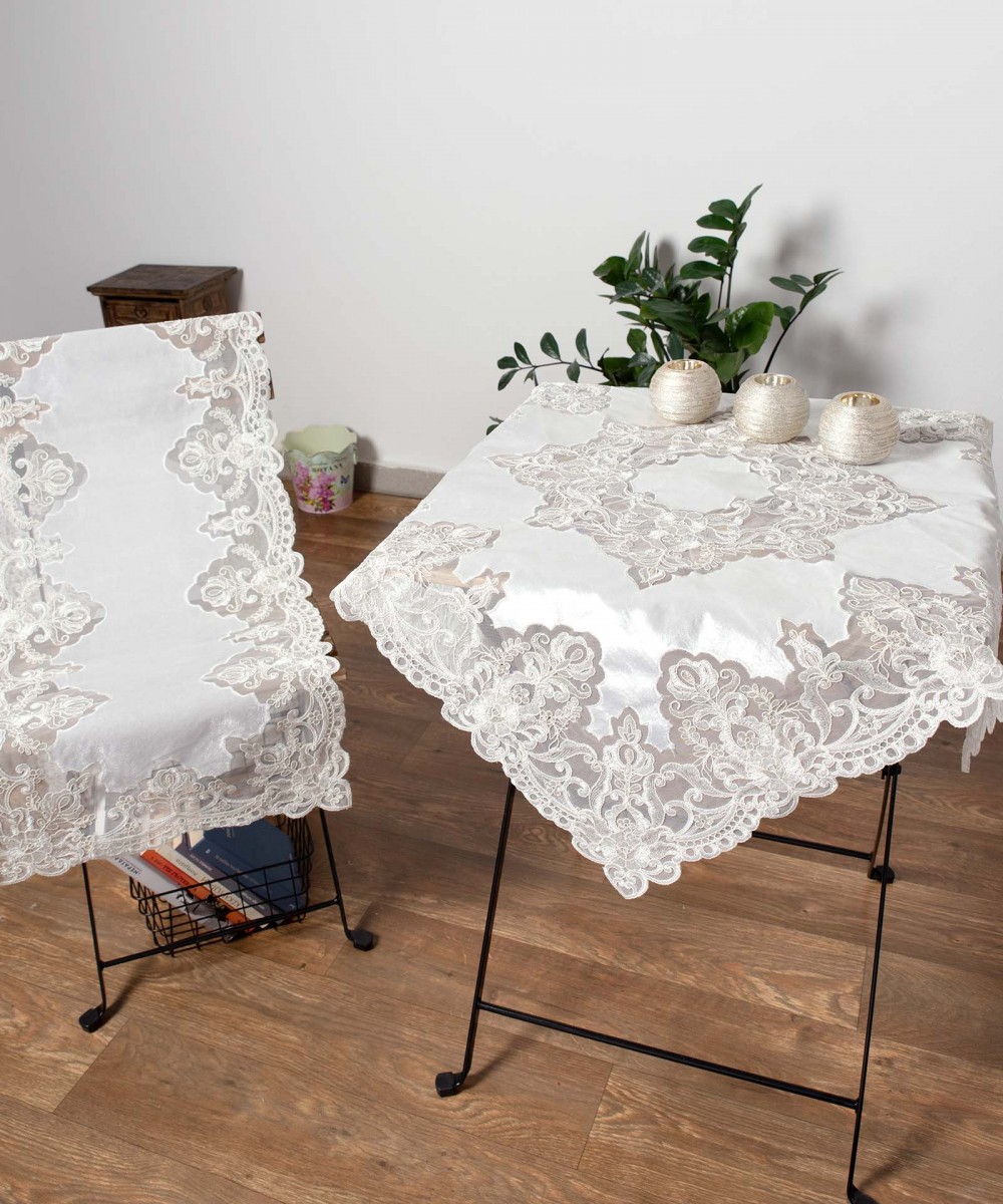 Διακοσμητικά πετσετάκια (1 τεμάχιο) (50cm X 50cm)  YL169-14B λευκό