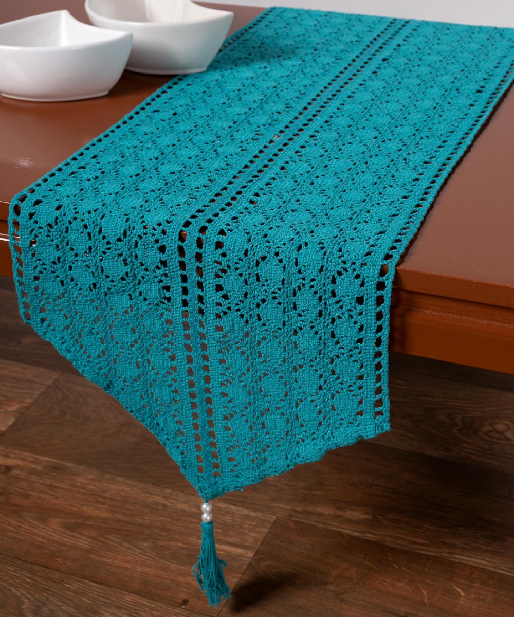 Πλεκτή τραβέρσα c210 (32cm x 160cm) seagreen