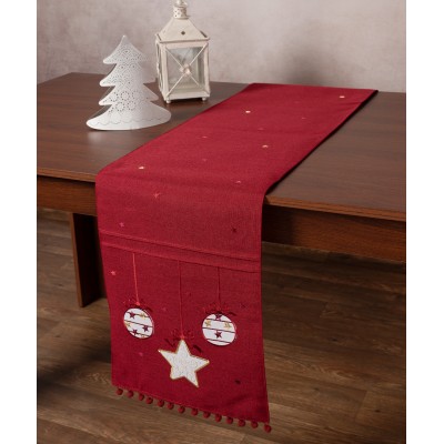 Χριστουγεννιάτικη τραβέρσα NW343 (35cm x 175cm) κόκκινη