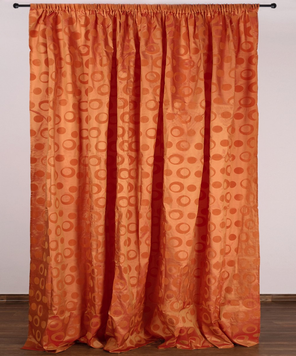Κουρτίνα 082 (300cm x 275cm) με τρέσα πορτοκαλί