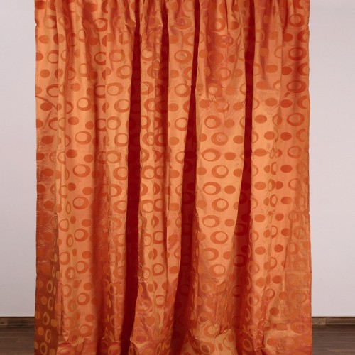 Κουρτίνα 082 (300cm x 275cm) με τρέσα πορτοκαλί