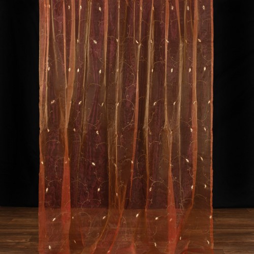 Κουρτίνα zg5724 (280cm x 300cm) με τρέσα πορτοκαλί