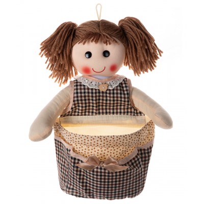 Κούκλα Sylvia με θήκη (30cm x 20cm) καφέ