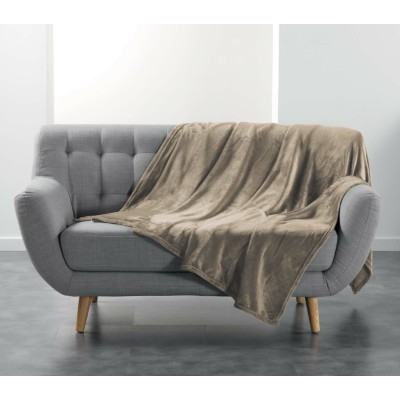 Κουβέρτα - Ριχτάρι super soft  Σχ.Flanou taupe 180x220cm 100%  polyester