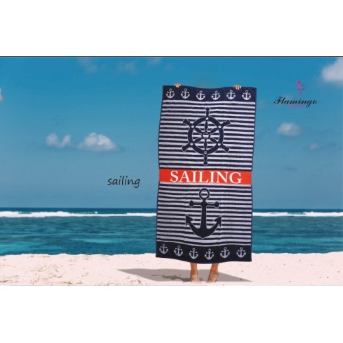Πετσέτα θαλάσσης  86X160 Σx.Sailing 100%  cotton