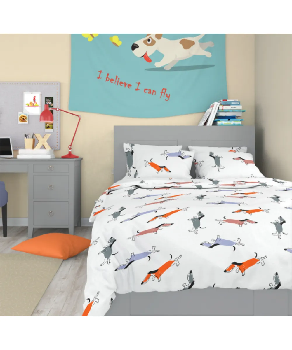 Ημίδιπλo Σετ Σεντόνια 170Χ270 100% Βαμβακερό Ideato Puppy -1959-4 Ημίδιπλo Σετ Σεντόνια 170Χ270 100% Βαμβακερό Ideato Puppy -1959-4