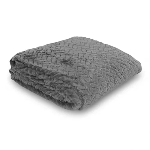 Κουβέρτα Flannel Fleece Υπέρδιπλη 220Χ240 Ideato - CARAM DARK GREY