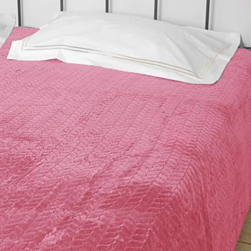 Κουβέρτα Flannel Fleece Υπέρδιπλη 220Χ240 Ideato - CARAM FUCHSIA