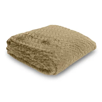 Κουβέρτα Flannel Fleece Υπέρδιπλη 220Χ240 Ideato - CARAM TAUPE
