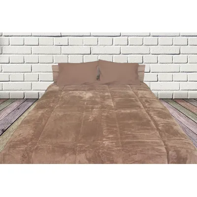 Κουβερτοπάπλωμα Karavakas Ημίδιπλο 160X240 Hive Μόκα - 2138-1