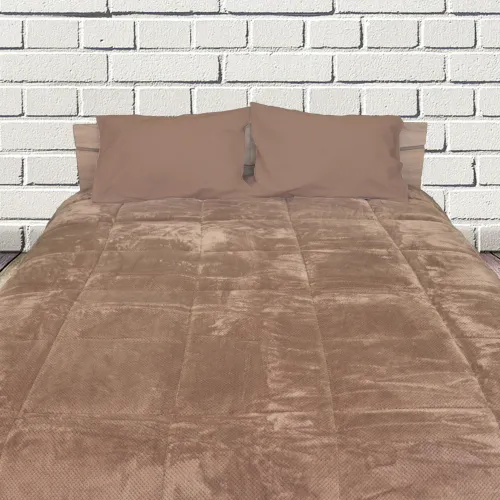 Κουβερτοπάπλωμα Karavakas Yπέρδιπλο 220X240 Hive Μόκα  - 2138-2