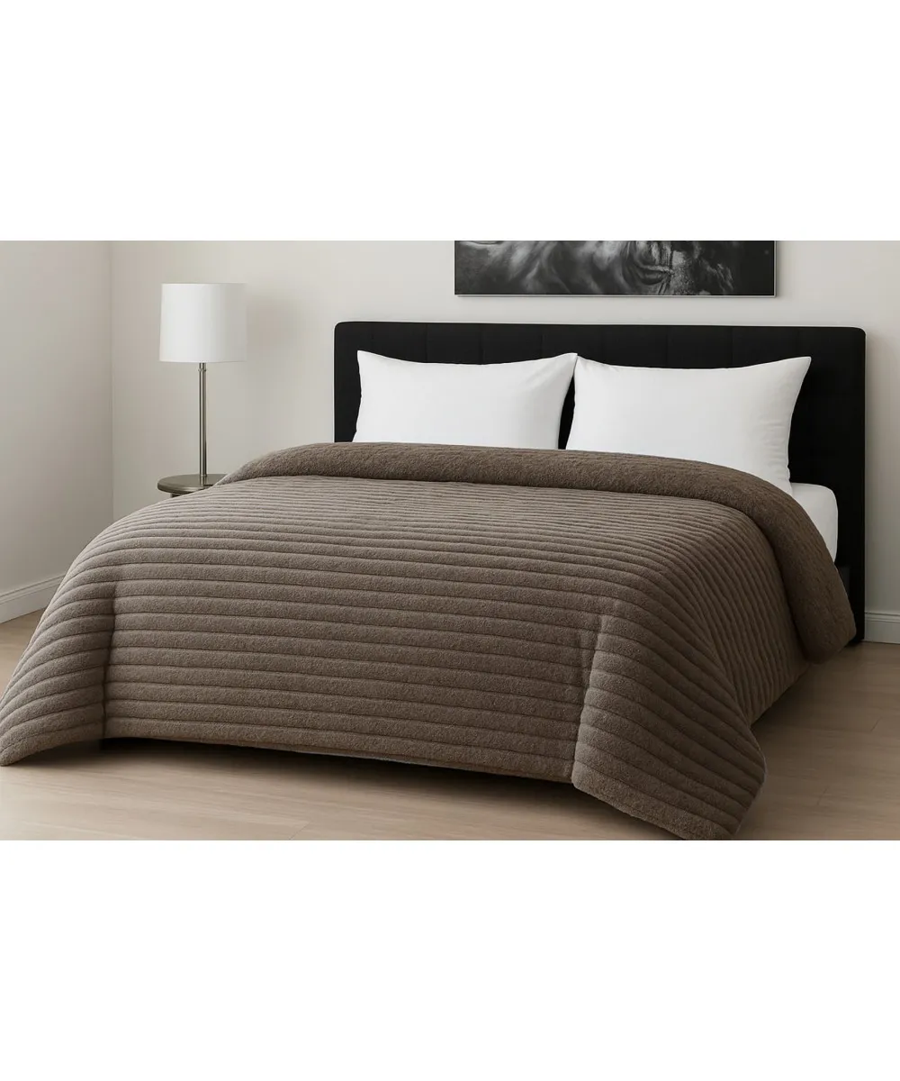 Κουβερτοπάπλωμα Le Blanc Flannel Comfort Μονό 160Χ220 700gsm RIB Moka