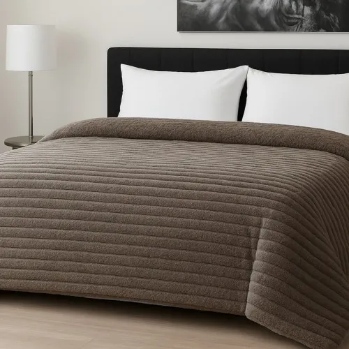 Κουβερτοπάπλωμα Le Blanc Flannel Comfort Μονό 160Χ220 700gsm RIB Moka