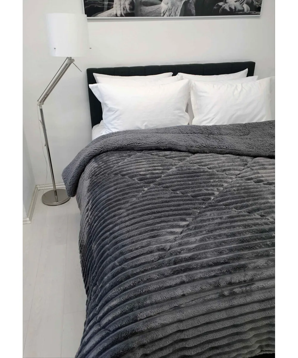 Κουβερτοπάπλωμα Le Blanc Flannel Comfort Υπέρδιπλο 220Χ240 700gsm WIDE CUT Dark Grey Κουβερτοπάπλωμα Le Blanc Flannel Comfort Υπέρδιπλο 220Χ240 700gsm WIDE CUT Dark Grey