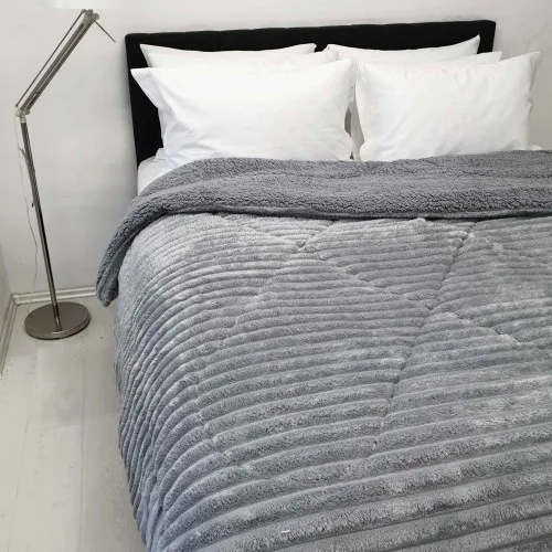Κουβερτοπάπλωμα Le Blanc Flannel Comfort Υπέρδιπλο 220Χ240 700gsm WIDE CUT Light Grey