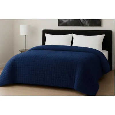 Κουβερτοπάπλωμα Le Blanc Flannel Comfort Υπέρδιπλο 220Χ240 700gsm RIB CUT Navy