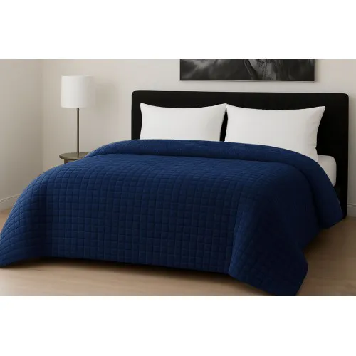 Κουβερτοπάπλωμα Le Blanc Flannel Comfort Υπέρδιπλο 220Χ240 700gsm RIB CUT Navy