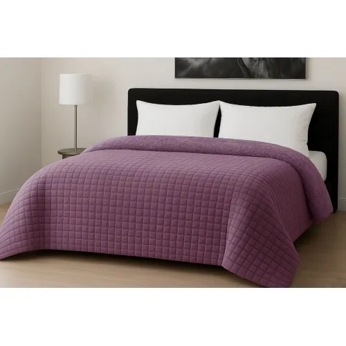Κουβερτοπάπλωμα Le Blanc Flannel Comfort Υπέρδιπλο 220Χ240 700gsm RIB CUT Lilac
