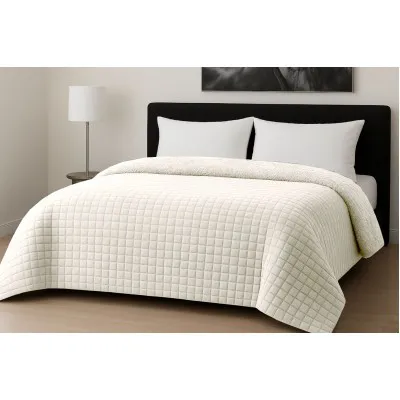 Κουβερτοπάπλωμα Le Blanc Flannel Comfort Υπέρδιπλο 220Χ240 700gsm RIB CUT Ivory