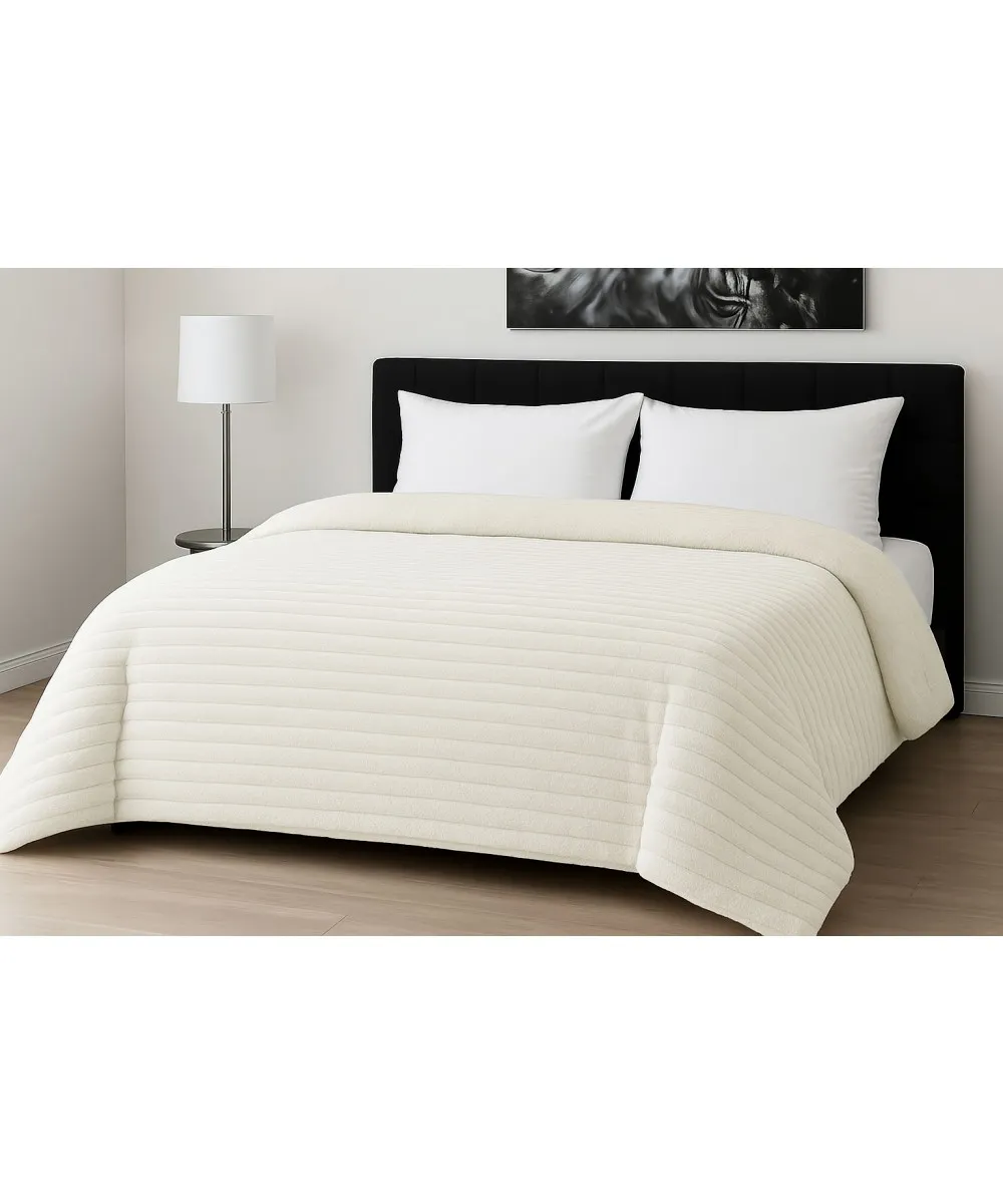 Κουβερτοπάπλωμα Le Blanc Flannel Comfort Υπέρδιπλο 220Χ240 700gsm RIB Ivory