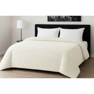 Κουβερτοπάπλωμα Le Blanc Flannel Comfort Υπέρδιπλο 220Χ240 700gsm RIB Ivory