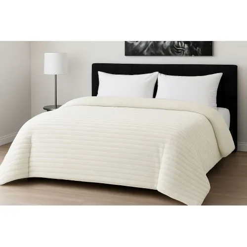 Κουβερτοπάπλωμα Le Blanc Flannel Comfort Υπέρδιπλο 220Χ240 700gsm RIB Ivory