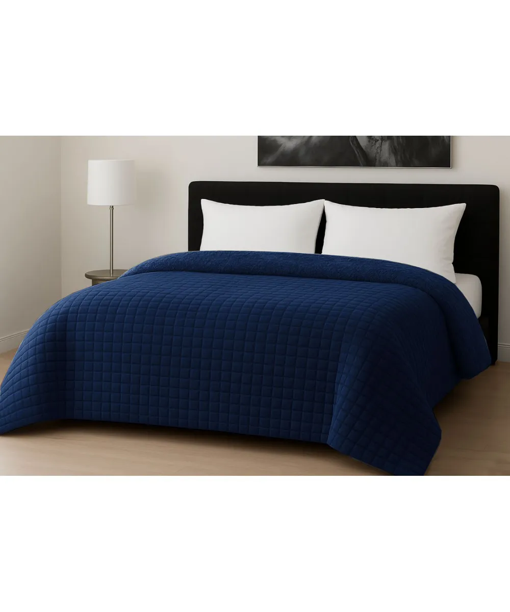 Κουβερτοπάπλωμα Le Blanc Flannel Comfort Σούπερ Υπέρδιπλο 260Χ240 700gsm RIB CUT Navy