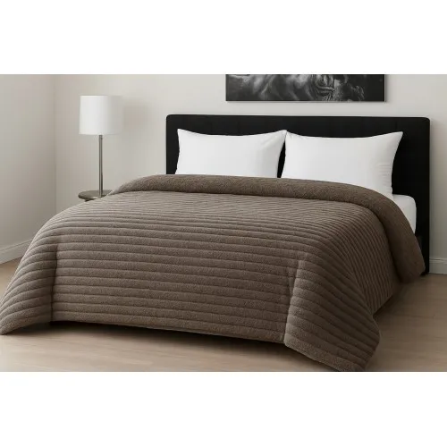 Κουβερτοπάπλωμα Le Blanc Flannel Comfort Σούπερ Υπέρδιπλο 260Χ240 700gsm RIB Moka