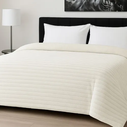 Κουβερτοπάπλωμα Le Blanc Flannel Comfort Σούπερ Υπέρδιπλο 260Χ240 700gsm RIB Ivory