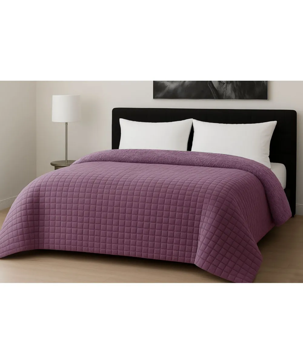 Κουβερτοπάπλωμα Le Blanc Flannel Comfort Σούπερ Υπέρδιπλο 260Χ240 700gsm RIB CUT Lilac