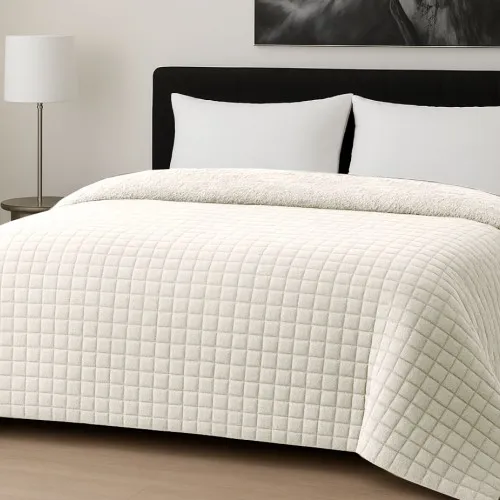 Κουβερτοπάπλωμα Le Blanc Flannel Comfort Σούπερ Υπέρδιπλο 260Χ240 700gsm RIB CUT Ivory