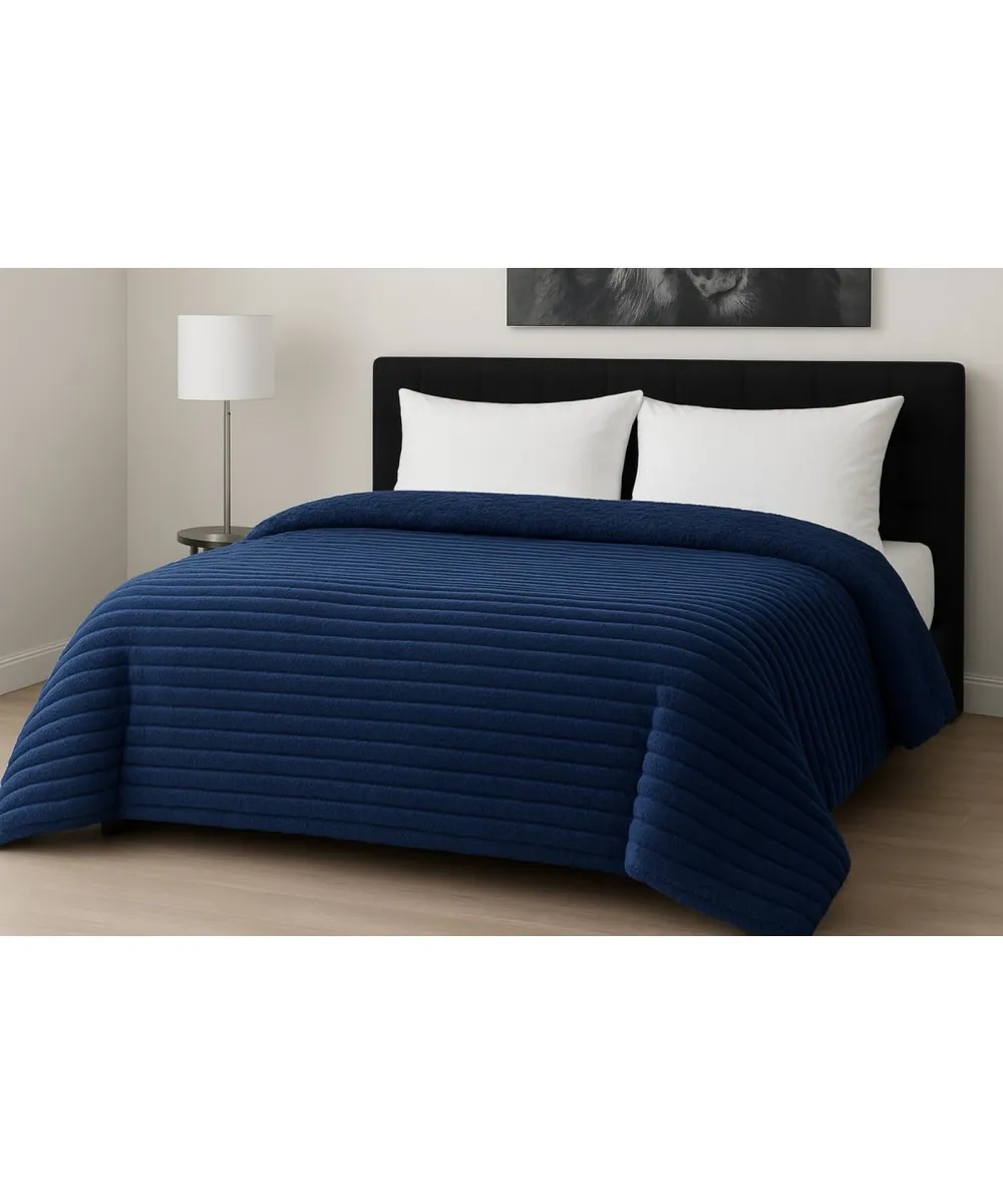 Κουβερτοπάπλωμα Le Blanc Flannel ComfortΣούπερ Υπέρδιπλο 260Χ240 700gsm RIB Navy