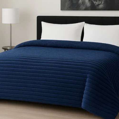 Κουβερτοπάπλωμα Le Blanc Flannel ComfortΣούπερ Υπέρδιπλο 260Χ240 700gsm RIB Navy