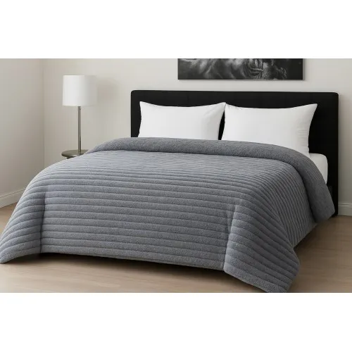 Κουβερτοπάπλωμα Le Blanc Flannel Comfort Σούπερ Υπέρδιπλο 260Χ240 700gsm RIB Light Grey