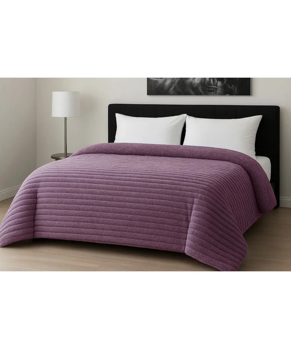 Κουβερτοπάπλωμα Le Blanc Flannel Comfort Σούπερ Υπέρδιπλο 260Χ240 700gsm RIB Lilac