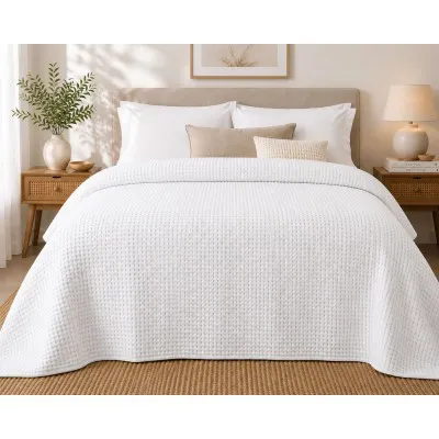 Κουβέρτα Πικέ Le Blanc Sanforized New Cotton Rich Μονή 170x250 White