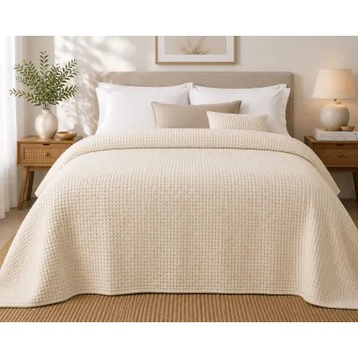 Κουβέρτα Πικέ Le Blanc Sanforized New Cotton Rich Μονή 170x250 Sand