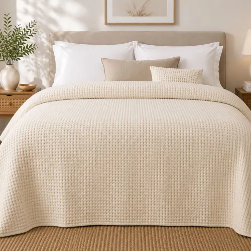 Κουβέρτα Πικέ Le Blanc Sanforized New Cotton Rich Μονή 170x250 Sand