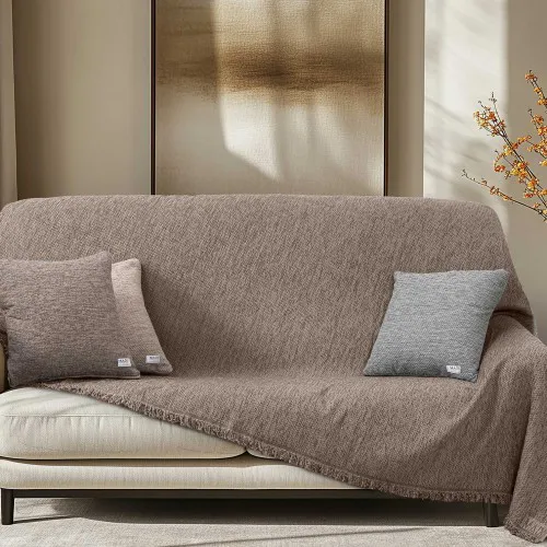 Ριχτάρι AKONIK BROWN Ριχτάρι διθέσιου καναπέ: 180 x 250 εκ.
