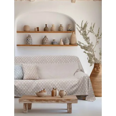 Ριχτάρι DOMINOR BEIGE Ριχτάρι τριθέσιου καναπέ: 170 x 300 εκ.